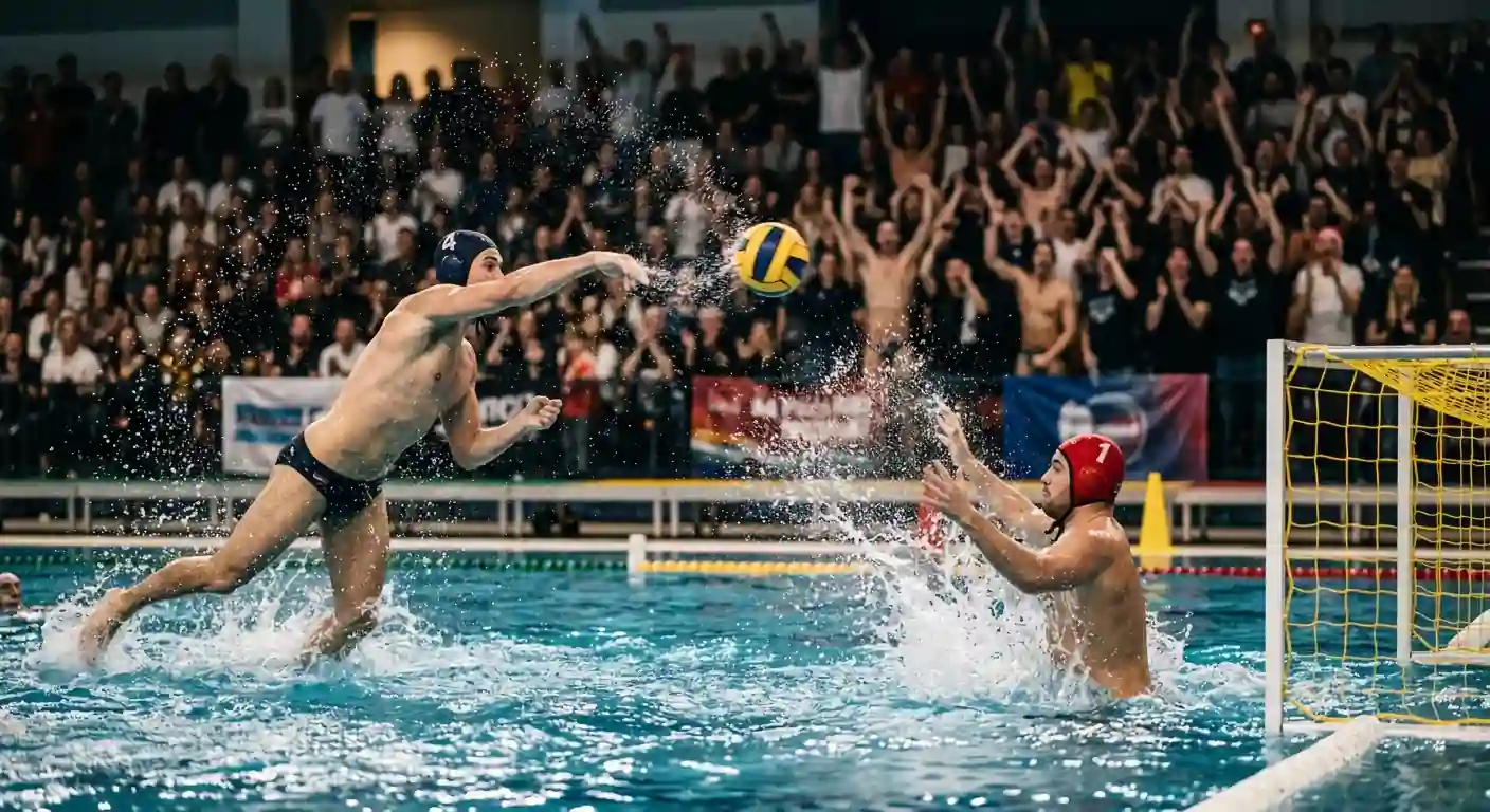 Partita decisiva di pallanuoto al Mondiale durante la fase a eliminazione diretta